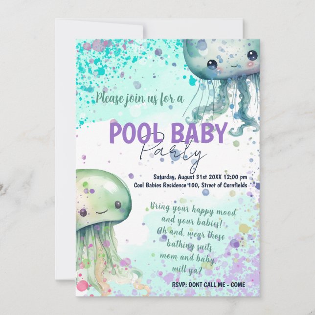 Baby party - Geléfiskar Inbjudningar (Framsida)