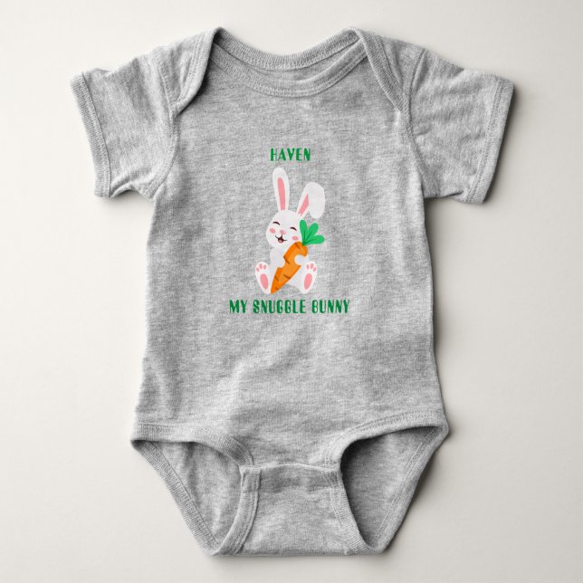 Baby Påsk Knuffa Kanin Bodysuit  T Shirt (Framsida)