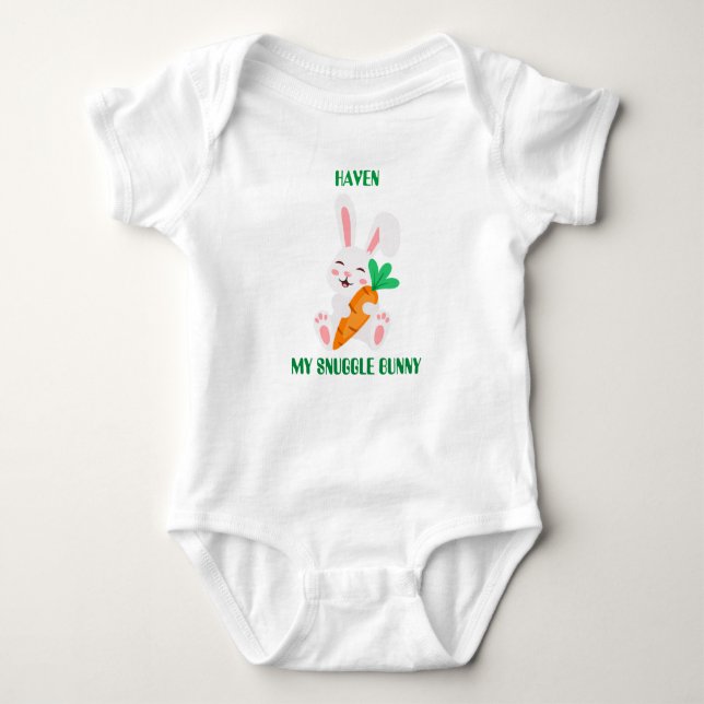 Baby Påsk Knuffa Kanin Bodysuit T Shirt (Framsida)