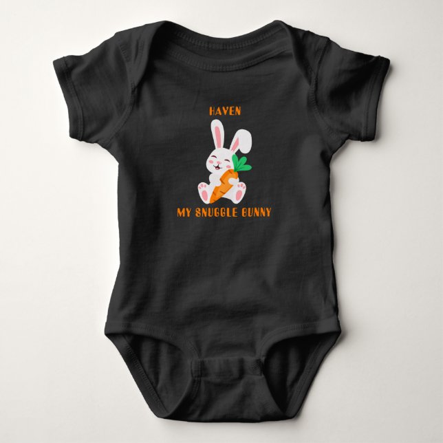 Baby Påsk Knuffar Kanin Body  T Shirt (Framsida)