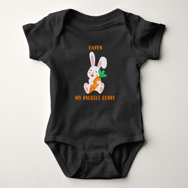 Baby Påsk Kudd Bunny Kroppsoverall  T Shirt (Framsida)