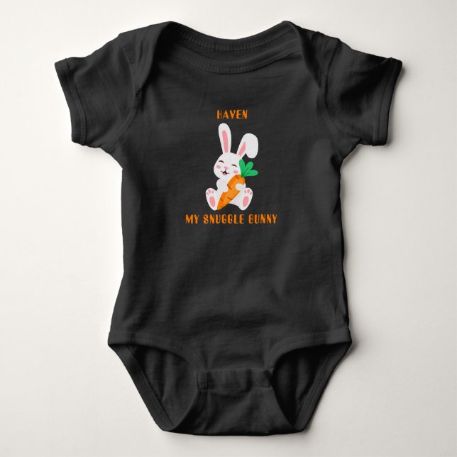 Baby Påsk Myskan Kanin Bodysuit  T Shirt (Framsida)
