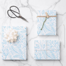 Baby Pastel Light Blue Blommigt Elegant bröllop