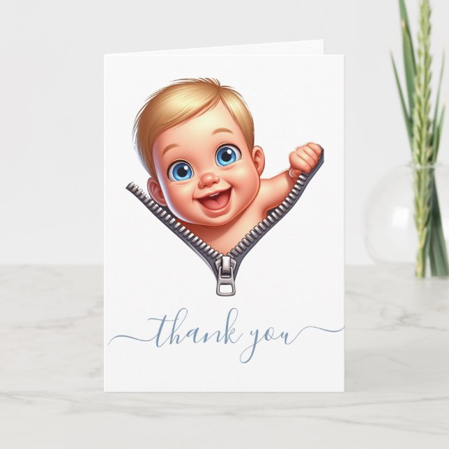 Baby Peekout Baby Shower Tack Kort (Framsida)