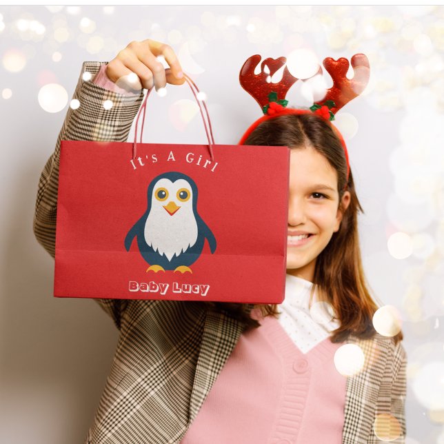 Baby Penguin (gift bag, birthday surprise gift bag, teddy bear gift bag, wine gift bag, travel bag, use and throw )