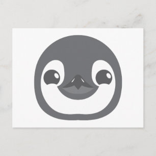 baby penguin ansikte vykort