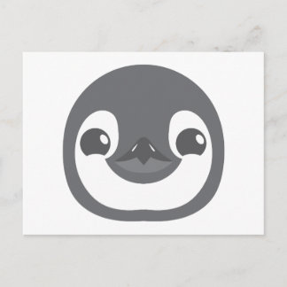baby penguin ansikte vykort