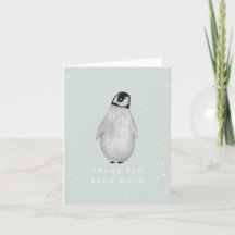 Baby Penguin Blue Boy Winter Baby Shower Tack