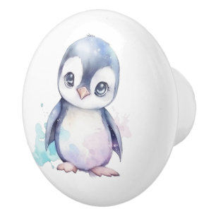 Baby Penguin Ceramic Knob Knopp