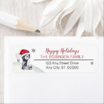 Baby Penguin | Familjen Santa Hat Glad helg Returadress Etikett<br><div class="desc">Underbar för att ta itu med din jul och dina Helgdagskort,  inbjudningar till jul och Julfest och alla dina helgdag! Cute baby penguin sport en tomtehatt med helgdag flora i kombination med fält för att du ska kunna anpassa namn och returadress.</div>