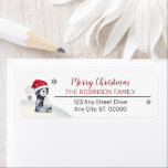Baby Penguin | Familjen Santa Hat God jul Returadress Etikett<br><div class="desc">Underbar för att ta itu med din jul och dina Helgdagskort,  inbjudningar till jul och Julfest och alla dina helgdag! Cute baby penguin sport en tomtehatt med helgdag flora i kombination med fält för att du ska kunna anpassa namn och returadress.</div>