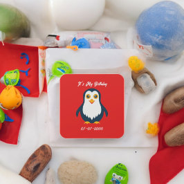 Baby Penguin Fyrkantigt Klistermärke