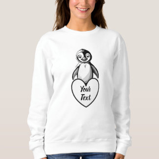 Baby Penguin Heart med ditt Anpassningsbar-meddela T Shirt