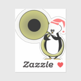 Baby Penguin med Tuba Klistermärken