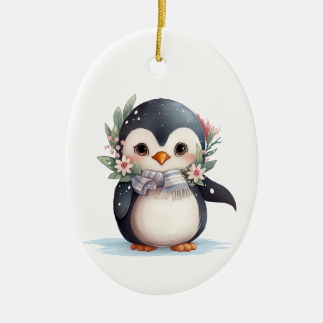Baby Penguin Ornament - Cute Winter Helgdag (Framsidan)