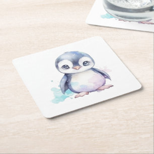 Baby Penguin Papper Underlägg Kvadrat