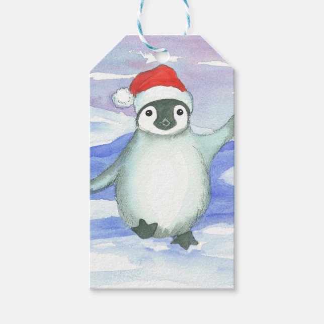 Baby Penguin Santa Cap Presentetikett (Framsidan)