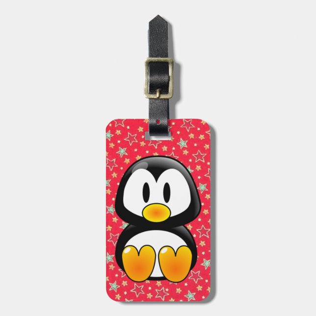 baby penguin tux bagagetagg bagagebricka (Vertikal Framsida)