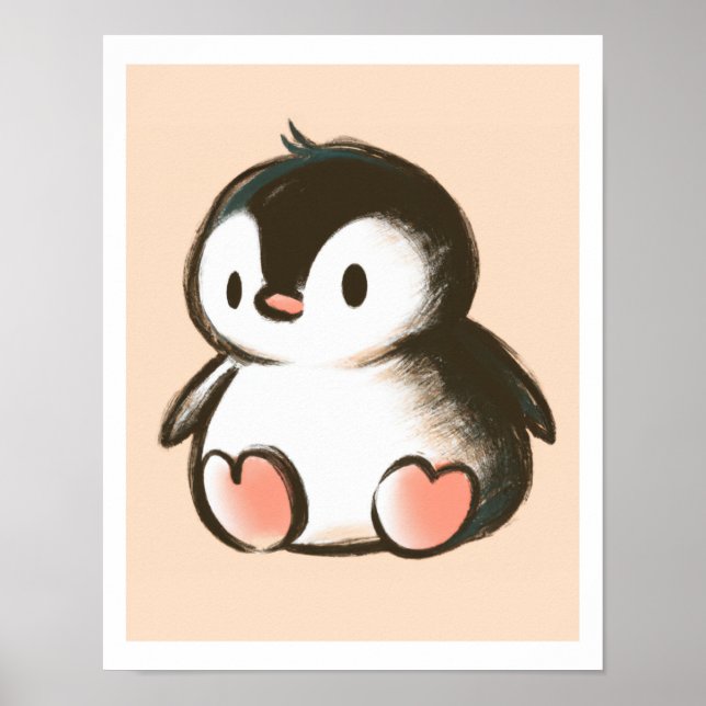 Baby Penguin - Utskriftsformat för matsmältning Poster (Framsidan)