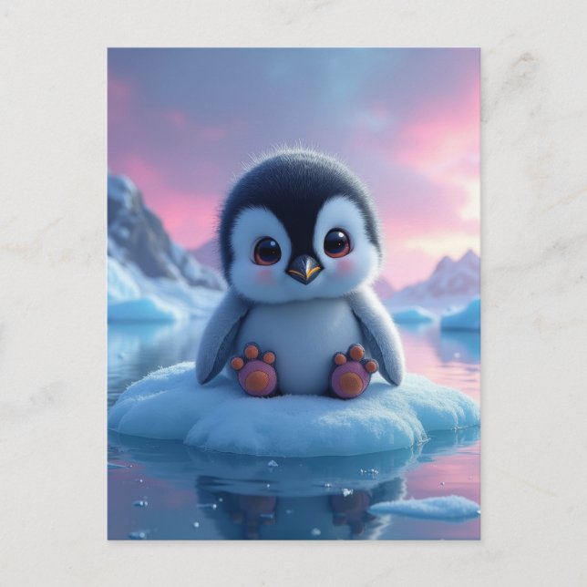 Baby Penguin Vykort (Framsida)