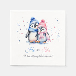Baby Penguins han eller hon vinter Fall Gender Rev Pappersservett
