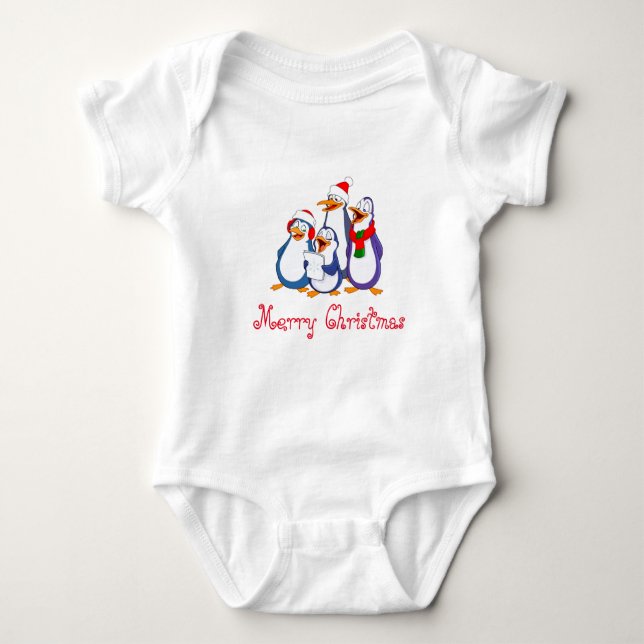 Baby Penguins Helgdag T-Shirt (Framsida)
