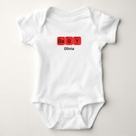 Baby Periodisk Bord Inslag Editable Namn T Shirt