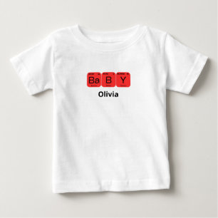 Baby Periodisk Bord Inslag Editable Namn T Shirt