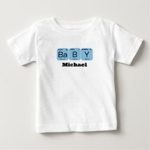 Baby Periodisk Bord Inslag Editable Namn T Shirt