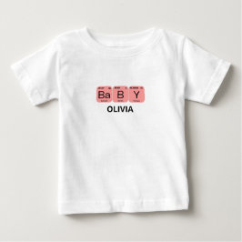 Baby Periodisk Bord Inslag Editable Namn T Shirt