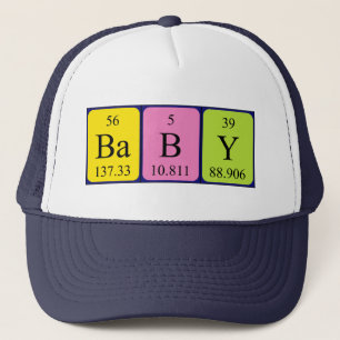 Baby periodisk bord namn hat keps