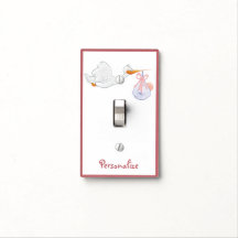 Baby Personaliserar Rosa & vitflygande stork