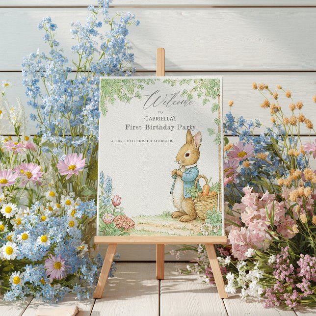 Baby Peter Rabbit Garden Välkommen Board Poster (Skapare uppladdad)