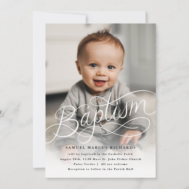 Baby Photo Baptism Inbjudningar (Framsida)
