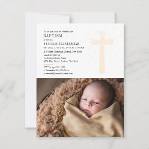 Baby Photo Baptism Religiösa Ceremony Anpassningsb Inbjudningar