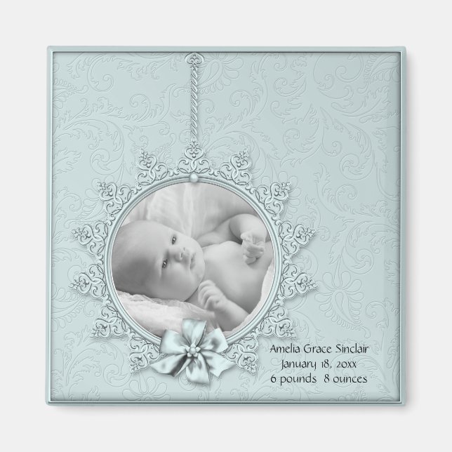 Baby Photo Birth Announcement Magnets Magnet (Framsidan)