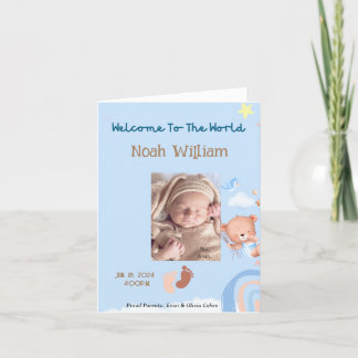 BABY PHOTO BIRTH ANNOUNCEMENT - NALLE MEDDELANDE