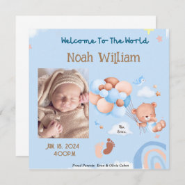 BABY PHOTO BIRTH ANNOUNCEMENT - NALLE SPARA DATUMET