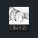 BABY PHOTO BIRTH DATE söt svartvit typ Canvastryck<br><div class="desc">by kat massard >> WWW.SIMPLYSWEETPAPERIE.COM << Vilket fantastiskt minne av ditt ädla BABY - personlig med födelsedatum och födelseinformation om du vill! TIP: 1. Om du vill ändra storlek på eller flytta texten slått klickar du på "anpassa". 2 Du kan också lägga till en egen text! Kärlek, men skulle vilja...</div>