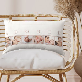 Baby Photo Collage ADORED Rosa and White Lumbarkudde