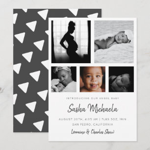 Baby Photo Collage Birth Notice Inbjudningar