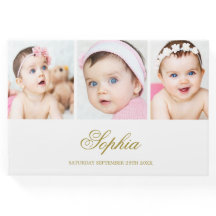 Baby Photo Collage Elegant Guld White
