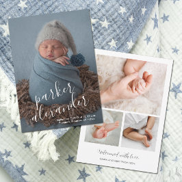 Baby Photo Collage Modern Birth Meddelande