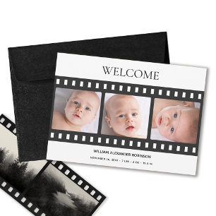 Baby Photo Elegant Filmremsa Classy Birth Meddelande