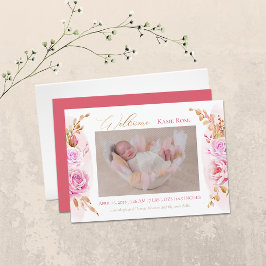 Baby Photo Elegant Ro Blommigt Birance Meddelande