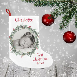 Baby Photo - Första julen - Namn - Liten Julstrumpa