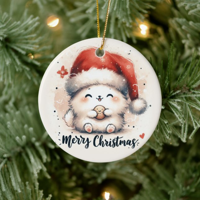 Baby Photo Jul Cute Bunny Julgransprydnad Keramik (Träd)