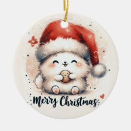 Baby Photo Jul Cute Bunny Julgransprydnad Keramik