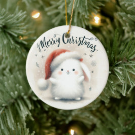 Baby Photo Jul Cute Fox Julgransprydnad Keramik