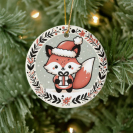 Baby Photo Jul Cute Fox Julgransprydnad Keramik